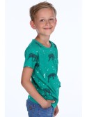 Boy\'s T-shirt with tigers, green NDZ4504 - Online store - Boutique